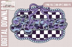 Purple Camo Checkered Mama with Bow Sublimation Design | Png Product Image 2