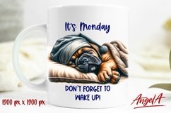Animal Mug wrap bundle, sleeping dog, funny coffee mug Product Image 2