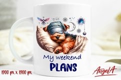 Animal Mug wrap bundle, sleeping dog, funny coffee mug Product Image 3