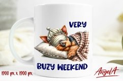 Animal Mug wrap bundle, sleeping dog, funny coffee mug Product Image 5