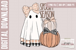 Spooky Season Plaid Ghost Halloween Sublimation Design | Png Product Image 2