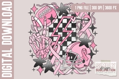 Pink Grunge Football Breast Cancer Awareness Sublimation Png Product Image 3