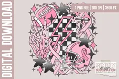 Pink Grunge Football Breast Cancer Awareness Sublimation Png Product Image 3