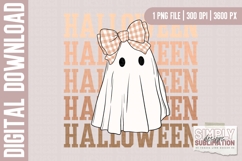 Plaid Ghost Halloween Sublimation Design | Png Product Image 2