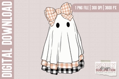 Plaid Ghost Halloween Sublimation Design | Png Product Image 3