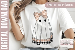 Plaid Ghost Halloween Sublimation Design | Png Product Image 2