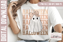 Plaid Ghost Halloween Sublimation Design | Png Product Image 1