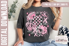 Pink Grunge Football Breast Cancer Awareness Sublimation Png Product Image 2