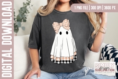 Plaid Ghost Halloween Sublimation Design | Png Product Image 1