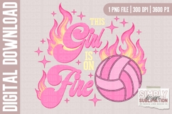 This Girl is on Fire, Pink Volleyball Design| Png | DTF Product Image 3