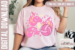 This Girl is on Fire, Pink Volleyball Design| Png | DTF Product Image 2