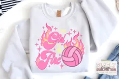 This Girl is on Fire, Pink Volleyball Design| Png | DTF Product Image 4