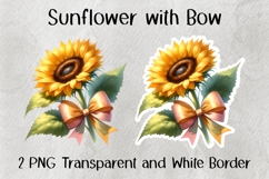 Sunflower with Bow PNG Product Image 1
