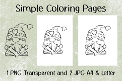 Gnome Man Valentine PNG JPG Coloring Pages Product Image 1