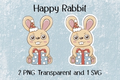 Happy Rabbit PNG SVG Product Image 1
