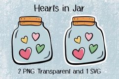 Hearts in Jar PNG SVG Product Image 1