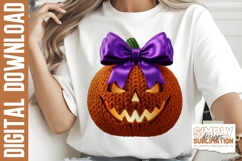 Realistic Crocheted Jack-O-Lantern, Halloween Pumpkin Product Image 2