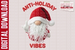 Anti Holiday Gnome, Realistic Yarn Design, Png Product Image 2
