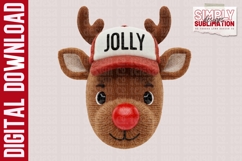 Rudolph the Red Nose Reindeer Realistic Yarn Design, Png Product Image 1