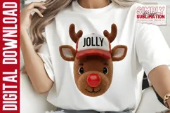 Rudolph the Red Nose Reindeer Realistic Yarn Design, Png Product Image 4