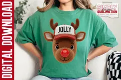 Rudolph the Red Nose Reindeer Realistic Yarn Design, Png Product Image 3