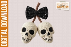 Realistic Crocheted Skull Cherries, Halloween Sublimation Product Image 1