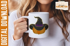 Realistic Embroidered Pumpkin Witch Patch, Halloween, Png Product Image 3