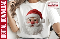 Faux Knitted Santa Claus Png, Realistic Yarn, Christmas Product Image 3
