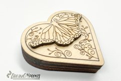 Wedding Ring Box Laser Cut Design | Butterfly Jewelry Box Product Image 7