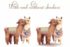 Llama Clipart, Cute Llamas, Alpaca Clipart, Cacti PNG Product Image 2