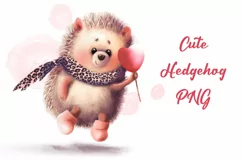 Cute watercolor Hedgehog PNG Clipart Product Image 1