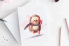 Cute watercolor Hedgehog PNG Clipart Product Image 3