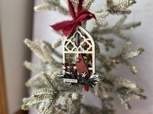 Cathedral Window Cardinal Ornament - Laser Cut File Product Image 2