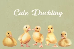 Watercolor Spring Duckling Clipart PNG, Seamless Patterns Product Image 4