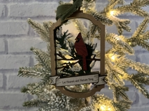 Vintage Frame Cardinal Ornament - Laser Cut File Product Image 2