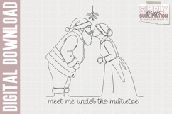 Meet me under the mistletoe, Christmas Png, Line Art Product Image 3