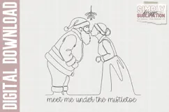 Meet me under the mistletoe, Christmas Png, Line Art Product Image 3