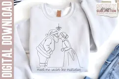 Meet me under the mistletoe, Christmas Png, Line Art Product Image 4