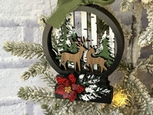 Forest Snow Globe Ornament- Laser Cut File Product Image 2