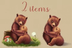 Cute Bears Clipart, Forest Baby Bears png Product Image 2