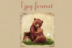 Cute Bears Clipart, Forest Baby Bears png Product Image 3