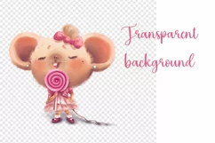 Cute Mouse with lollipop PNG, Cute Little Animals Product Image 2