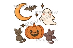 Halloween kawaii doodle cliparts, Halloween png Product Image 2