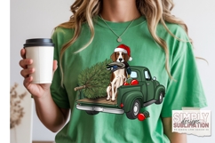 Christmas Hunting Bird Dog in Truck PNG, Sublimation, Dtf Product Image 2