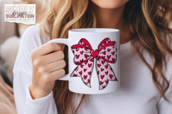 Valentine Bow Sublimation Png, DTF Product Image 2