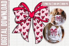 Valentine Bow Sublimation Png, DTF Product Image 1