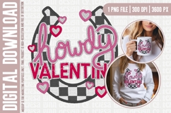 Howdy Valentine, Western Sublimation Png, DTF Product Image 1