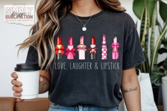 Love, Laughter &amp; Lipstick, Valentine Sublimation Png, DTF Product Image 2