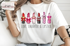 Love, Laughter &amp; Lipstick, Valentine Sublimation Png, DTF Product Image 3