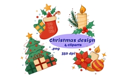 Holiday illustrations, Christmas cliparts png Product Image 1